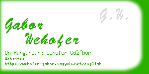 gabor wehofer business card